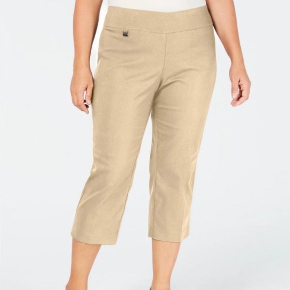 Alfani Pants - Alfani Plus Size Tummy-Control Capri Pants - 26W